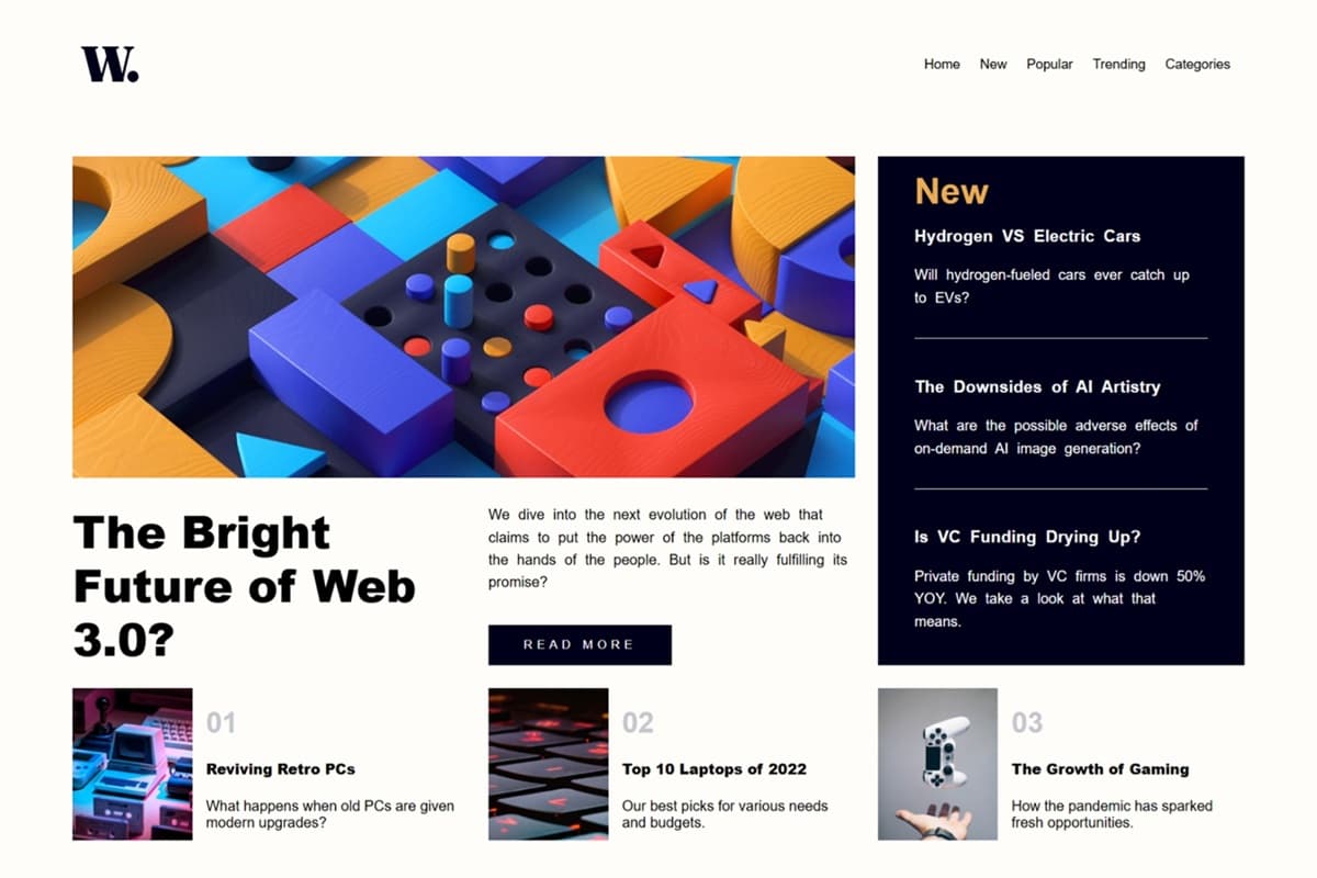 News homepage
