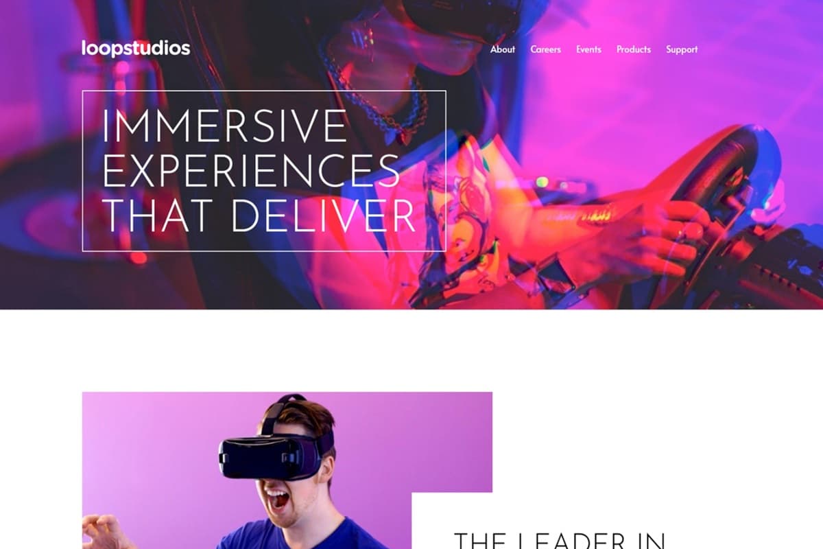 Loopstudios landing page