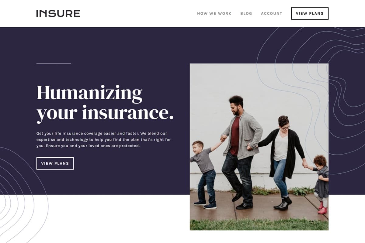 Insure landing page