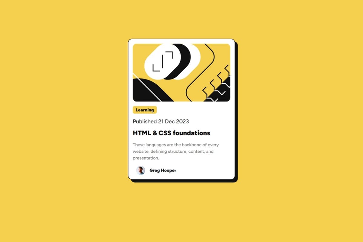 Blog preview card