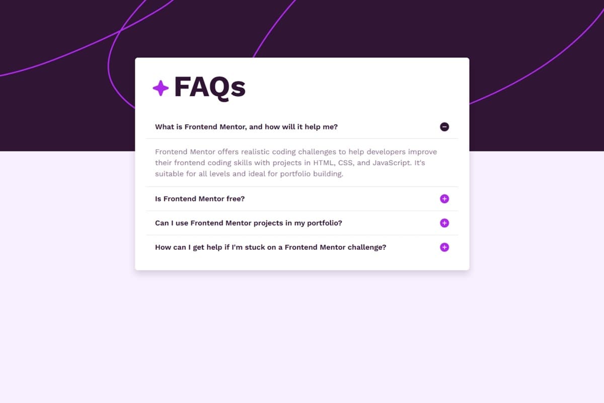 FAQ accordion