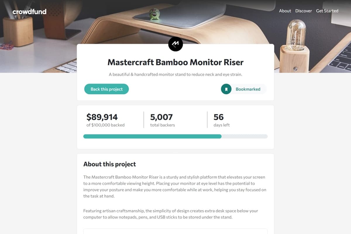 Crowdfunding product page