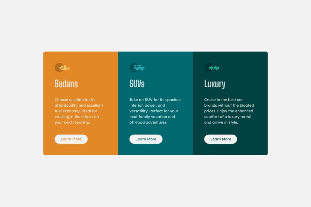 3-column preview card component