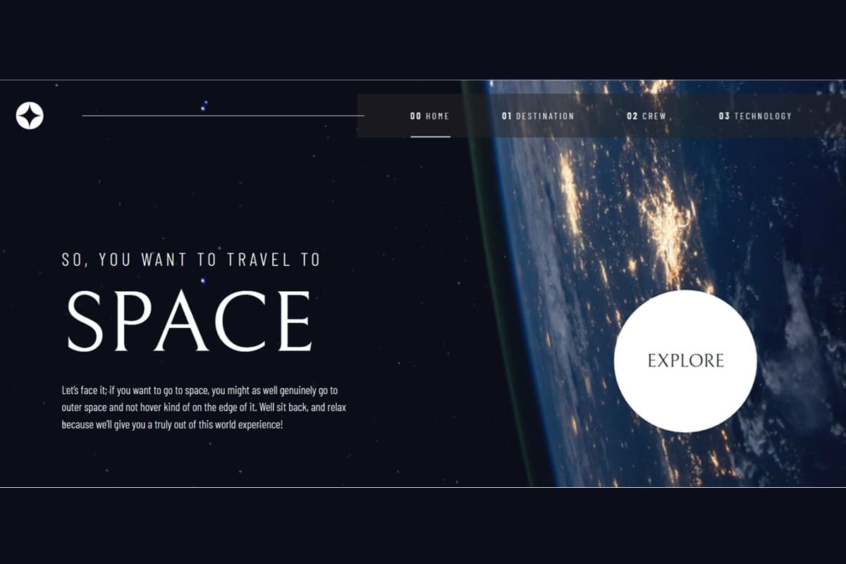 Space tourism multi-page website v2