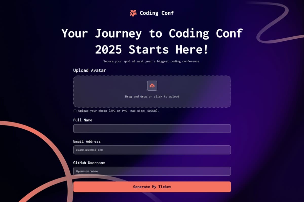 Conference ticket generator