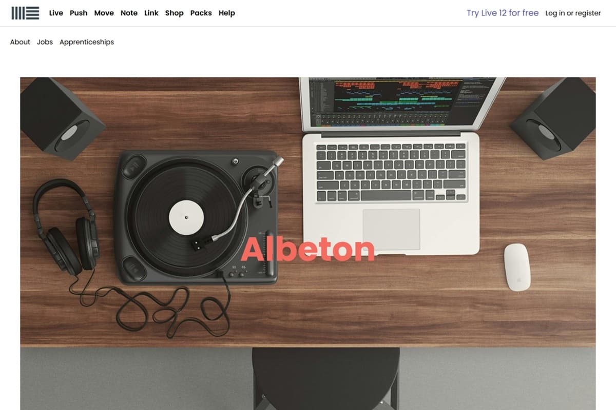 Ableton webpage copy