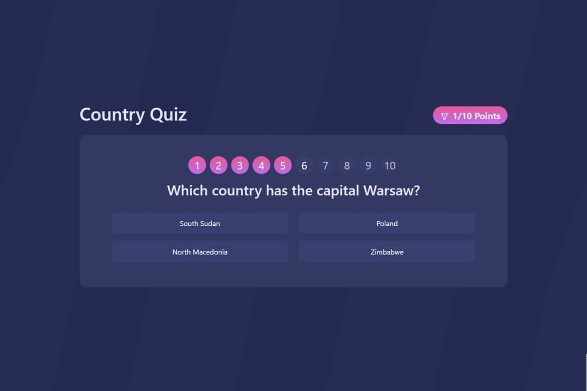 Country Quiz app