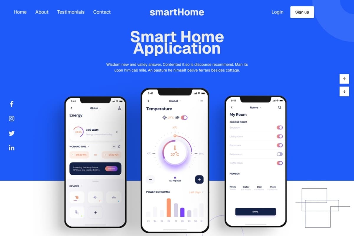 Smart Home Landing Page
