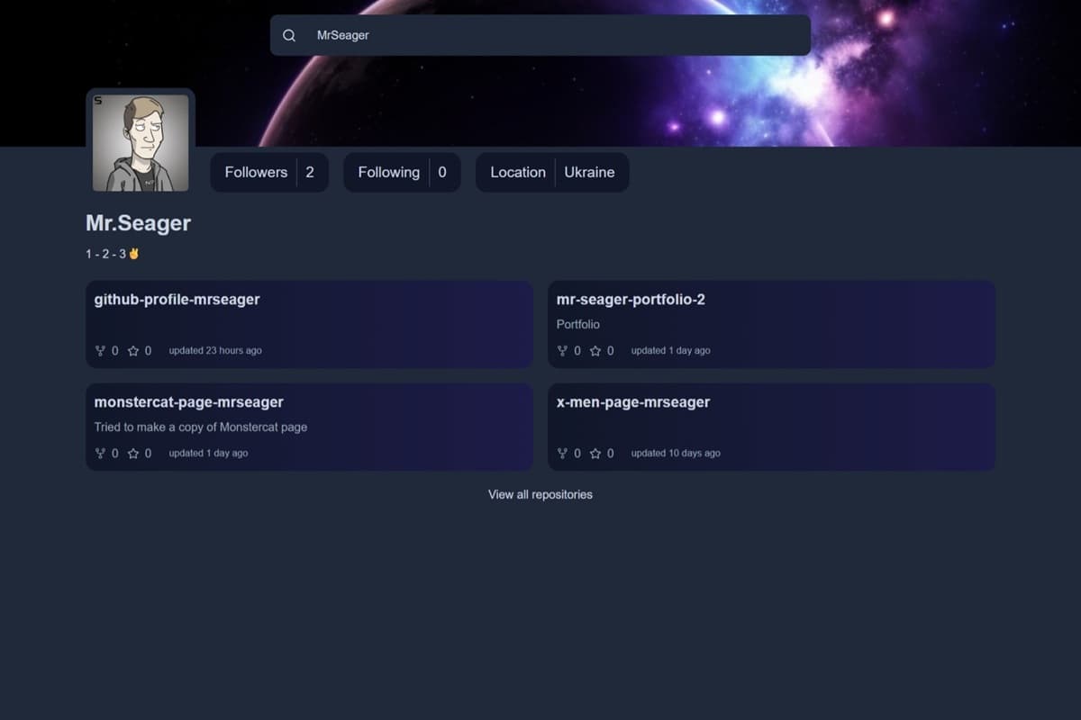 GitHub Profile page