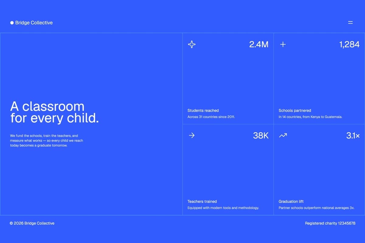 Grid landing page