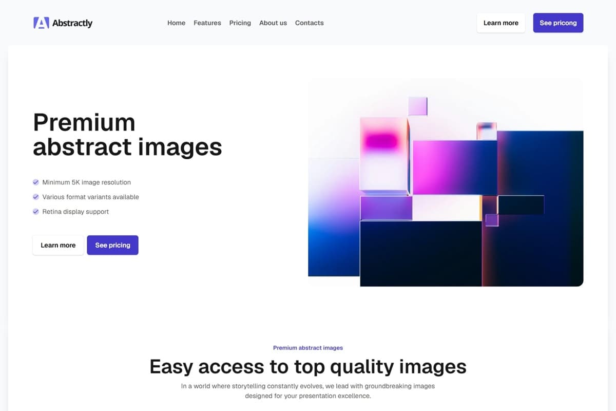 Features page